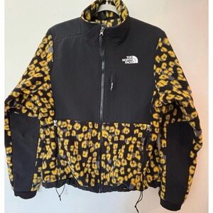 The North Face Fleece Black and Yellow Leopard Jacket Size M
